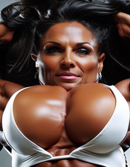 Mega Muscular Female Bodybuilder with Ripped Physique