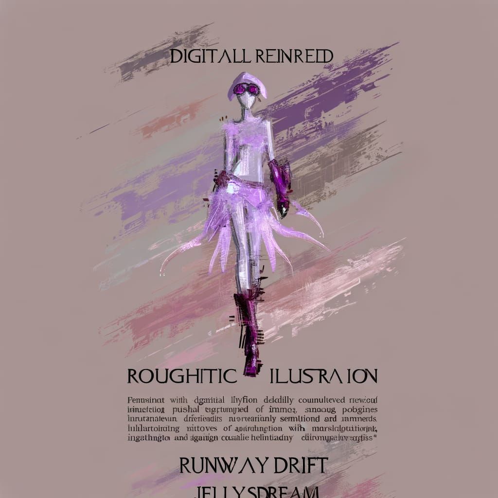 Jellyfish Woman: Industrial Anime Fashion Illustration