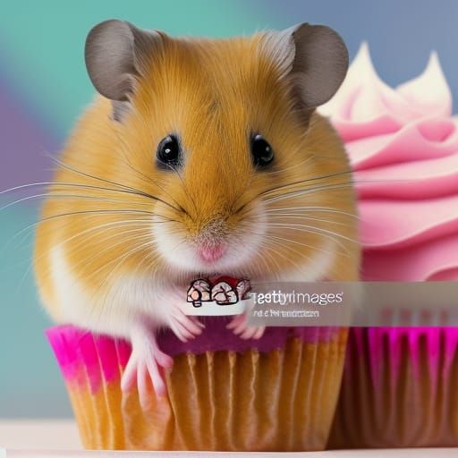 Hamster Enjoys Cupcake: Professional Portrait Photography