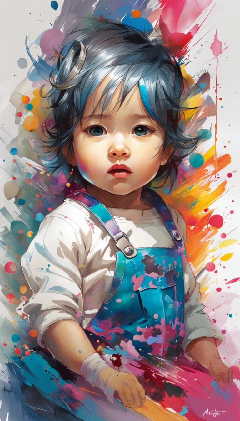 Ultra Detailed Baby Portrait in Vivid Colors