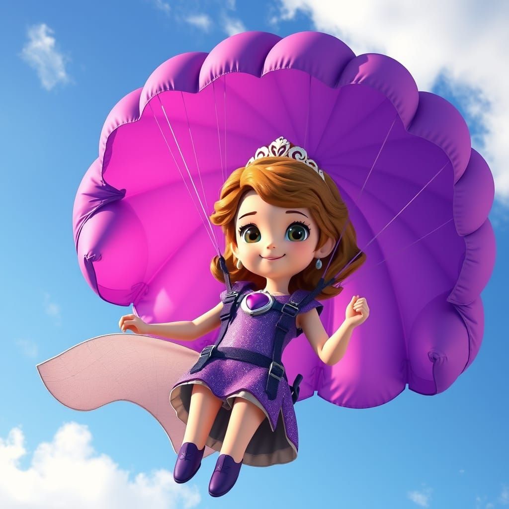 Princess Sofia Parachuting, Inspired by Mary Blair