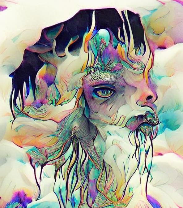 Minimalist Watercolour of Fantasy Eidolon