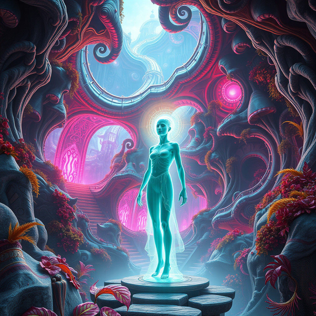 Ethereal Figure in Surreal Dreamscape
