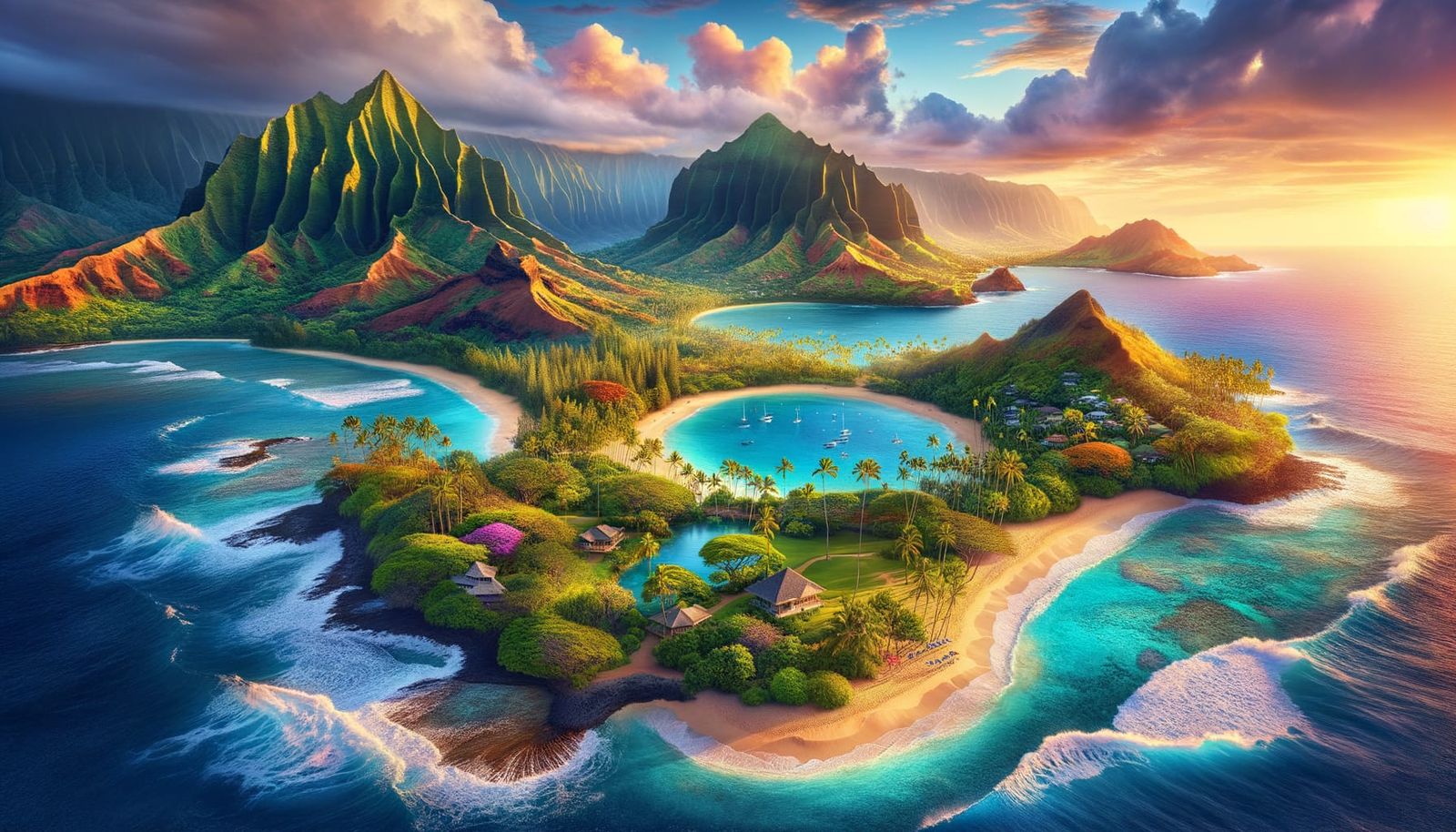 Magnificent Hawaiian Islands: A Tropical Panoramic View