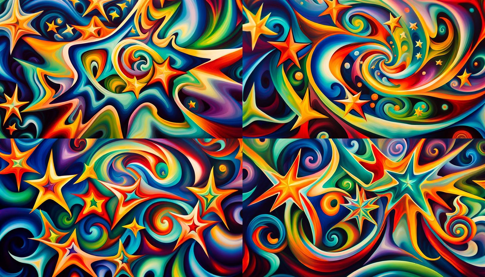 Iridescent Stars in Electromagnetic Plasma: Naive Art