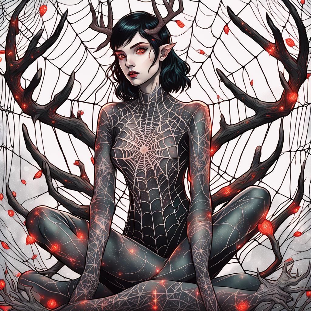 Ethereal Elf with Rune Tattoos: Mystic Fantasy Art