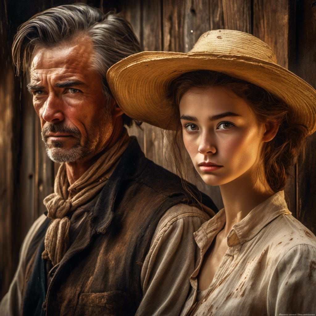Romantic Western Portrait in Golden Light