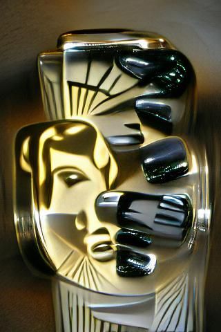 Art Deco Cityscape in Film Noir Style