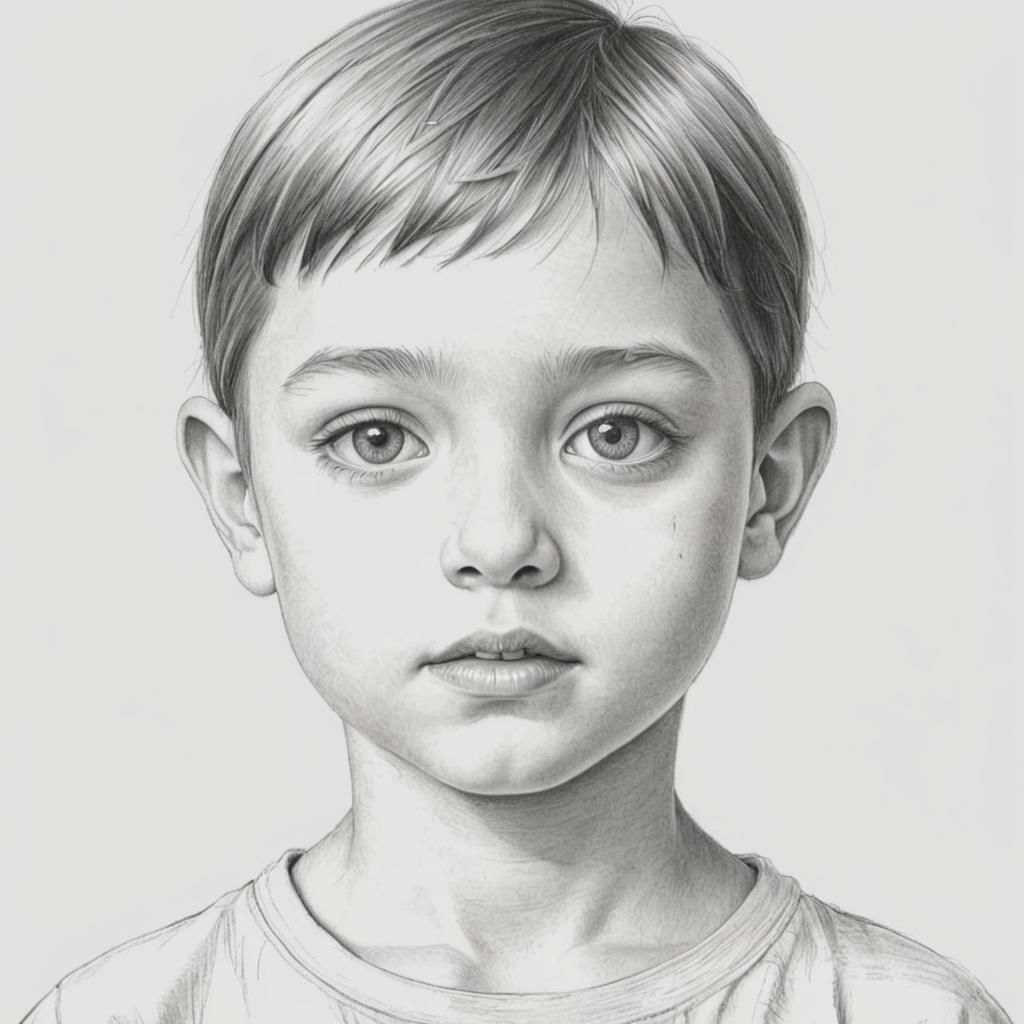 Surreal Child Portrait Inspired by Childhood Drawings