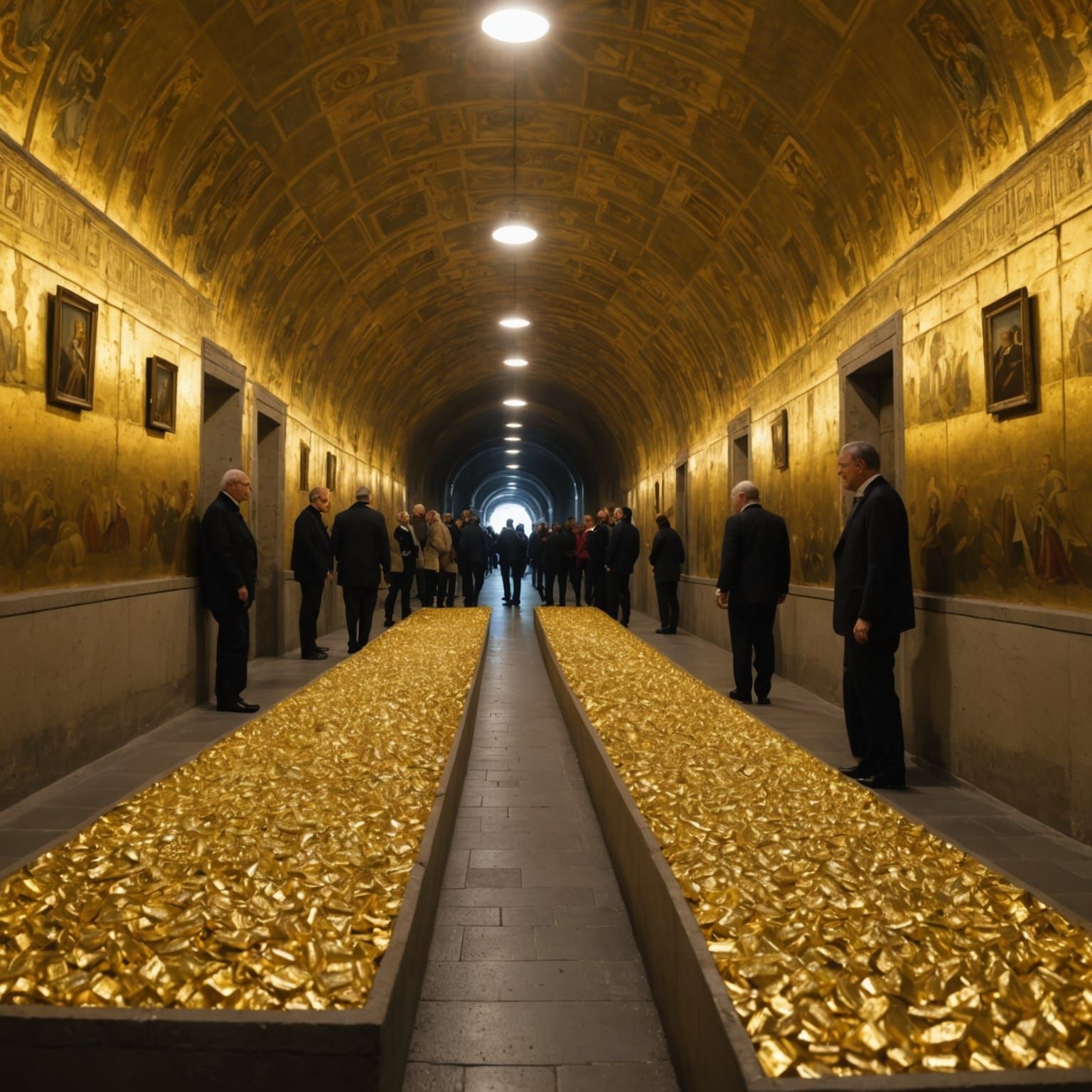 Hyperrealistic Vatican Tunnels Gold Reserve