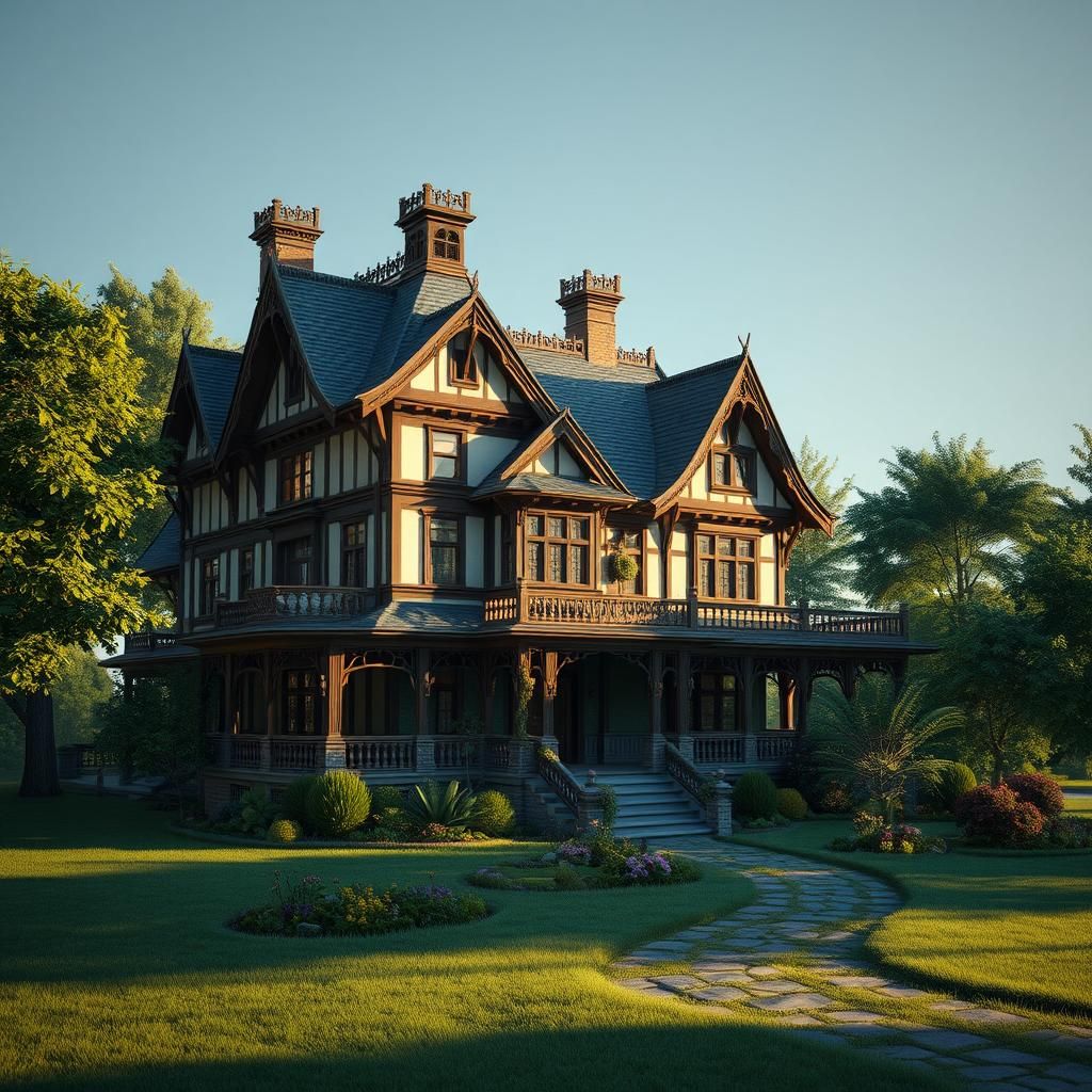 Photorealistic House with Lush Greenery in 3D