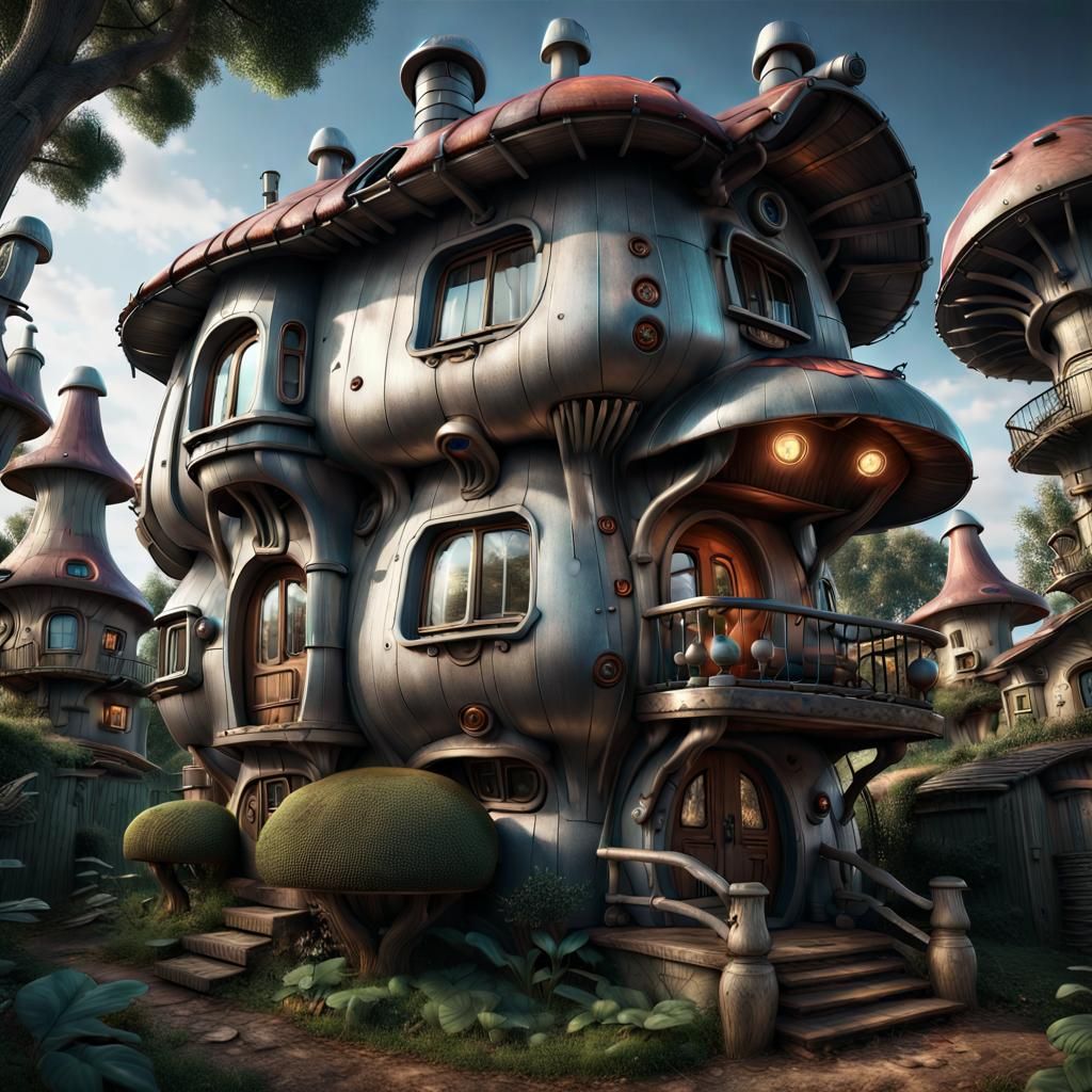 I-Robot Inspired Mushroom House in HDR