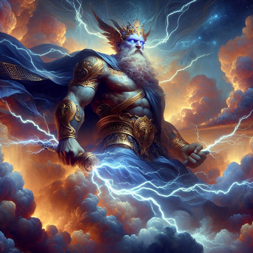 Majestic God of Sky and Thunder: Fantasy Art