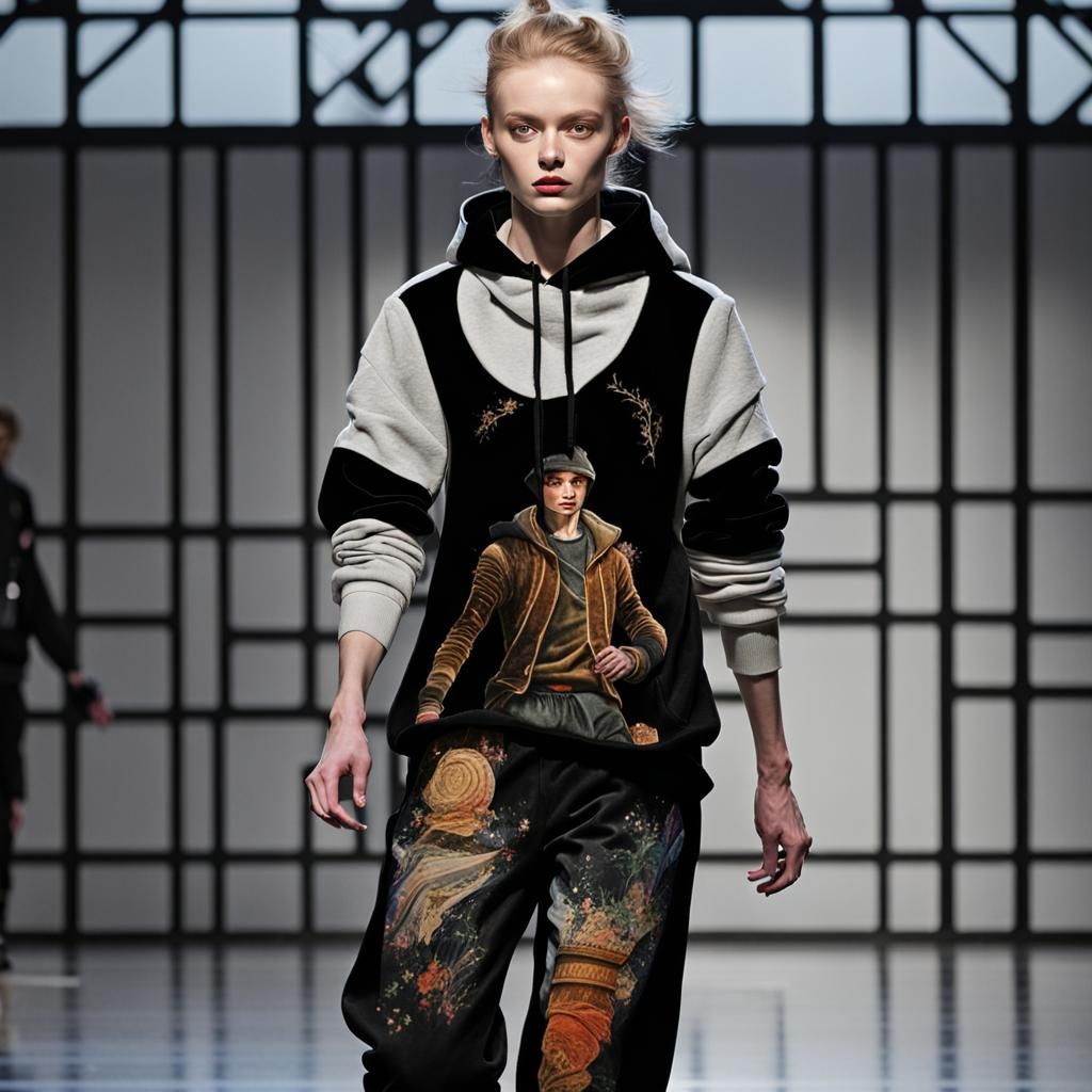 Paris Runway Model in Rembrandt Lighting Style