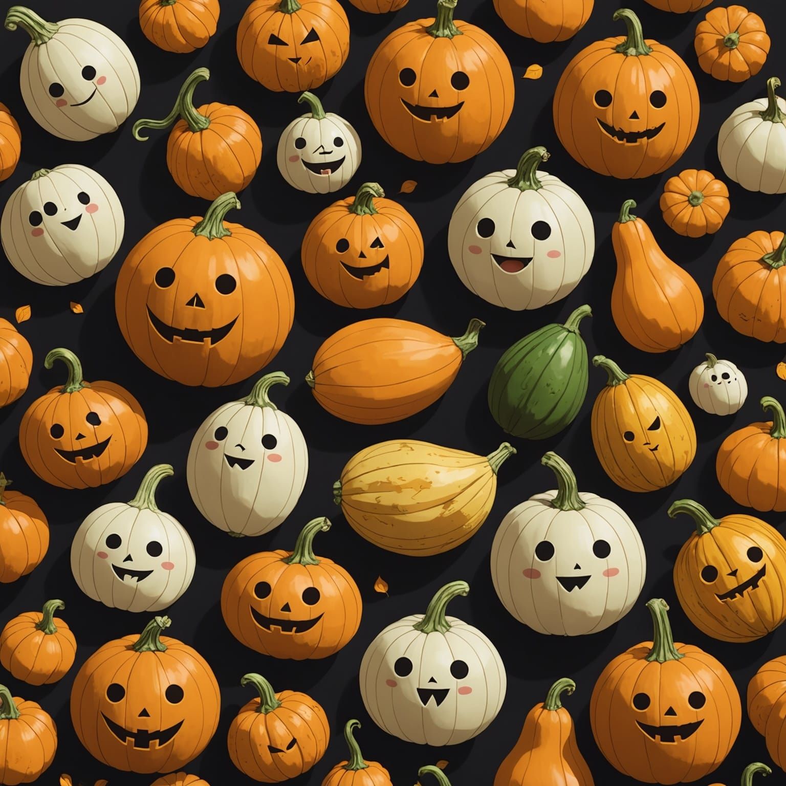 Anime-Style Gourds in Japanese Manga Art Style