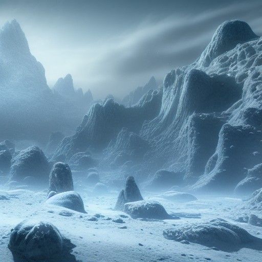 Neptune's Freezing Tundras: Detailed Matte Painting