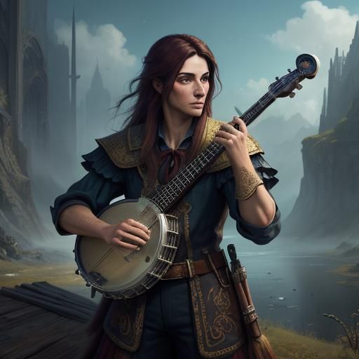 Lawyer Playing Banjo as Detailed Matte Painting