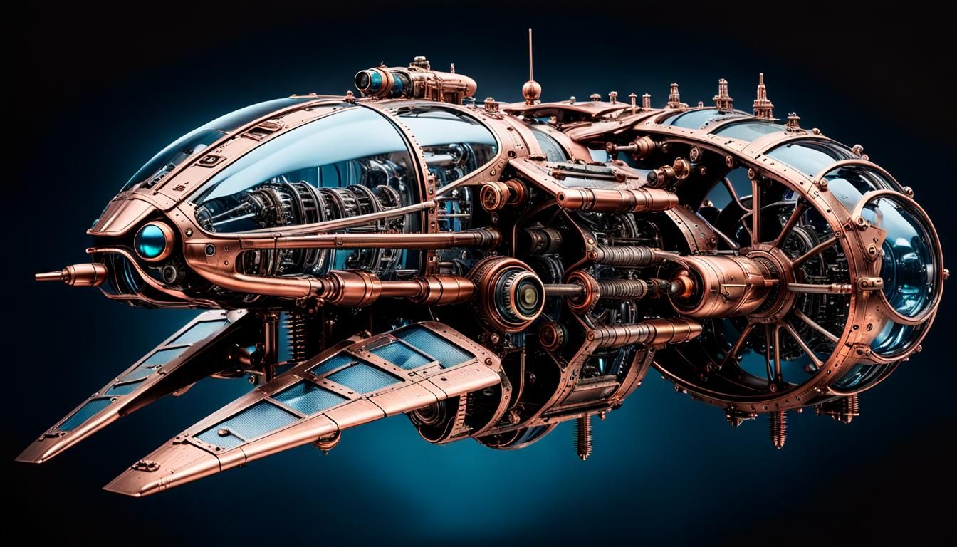 Futuristic Flying Machine: Macro Photography in Sepia Tone