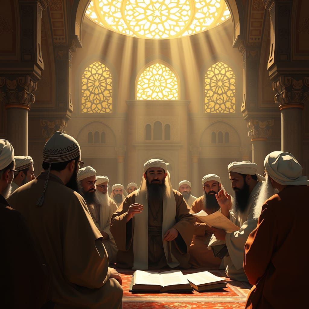 Imam Ghazali Teaching: Islamic Miniature Art