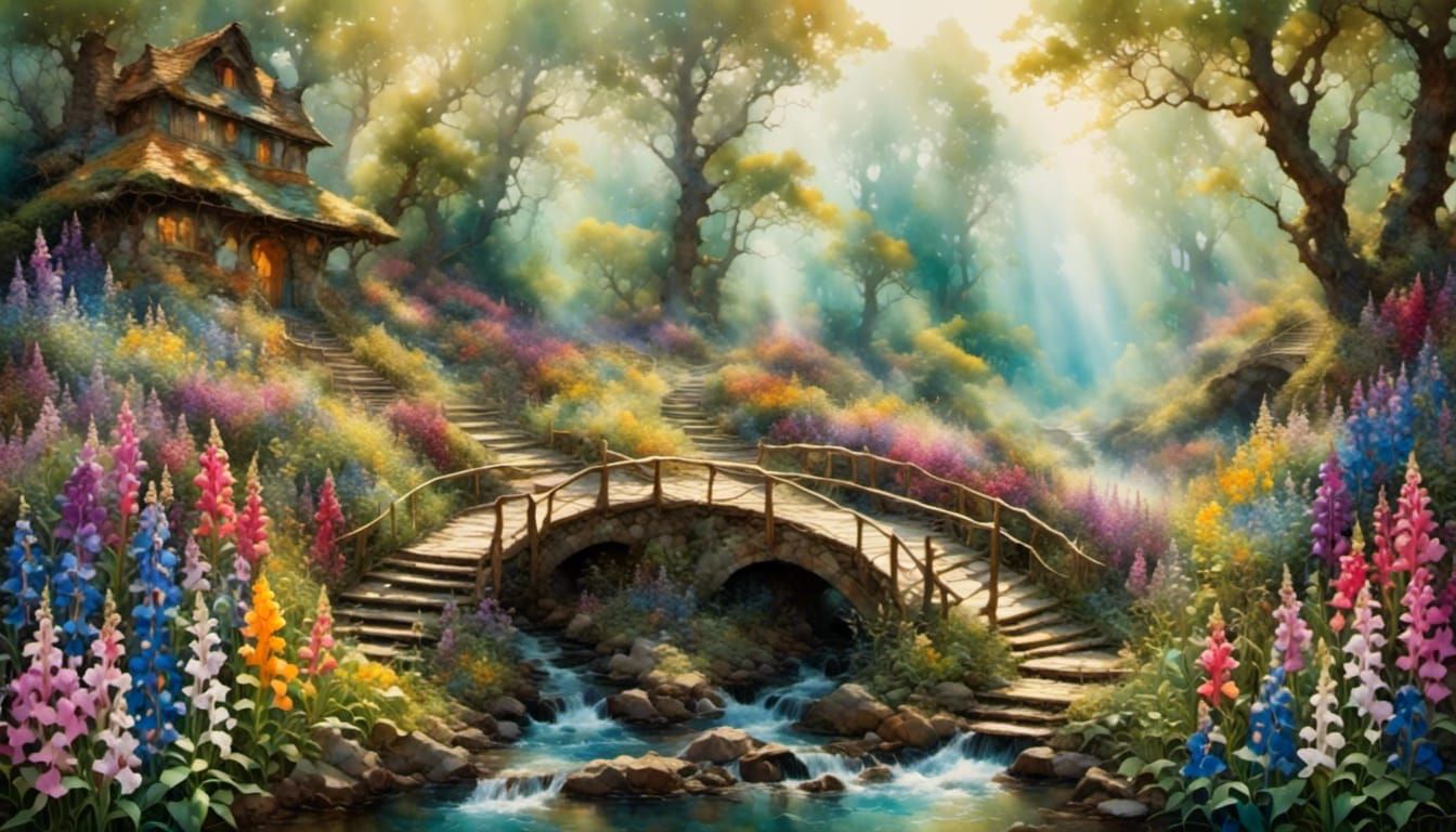 Fairy Home Next to a Forest Creek