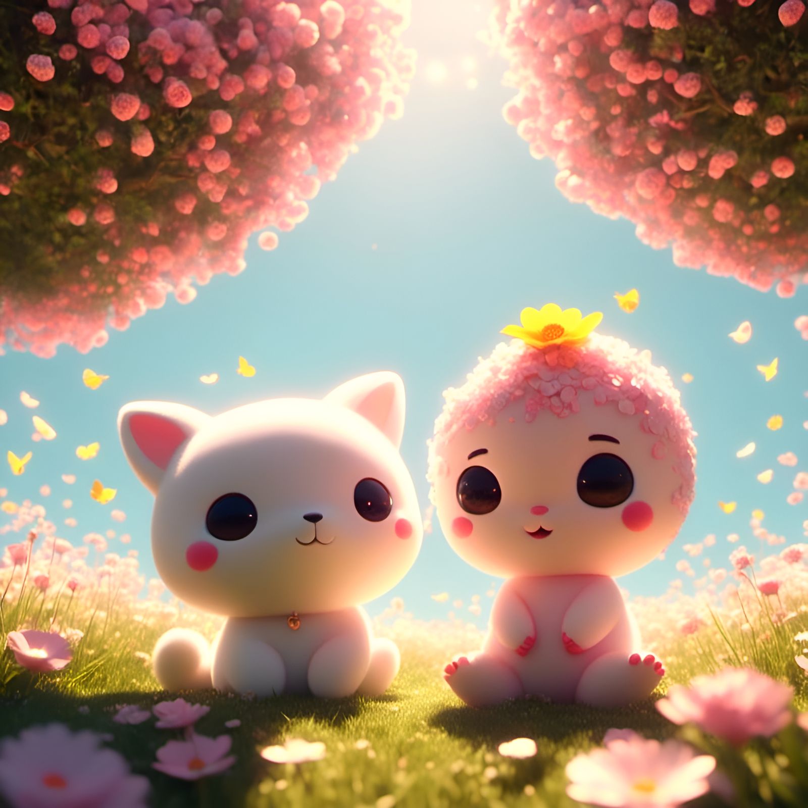 Adorable Sunny Day Image Generated by AI