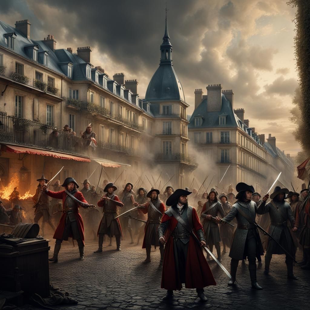 D'Artagnan Duels Musketeers in Paris: Digital Matte Painting