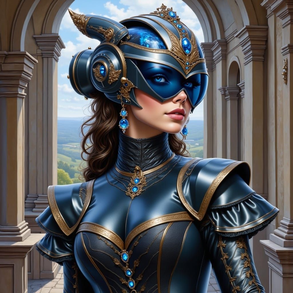 Cybernetic Princess with LED Crown in Vivid Colors