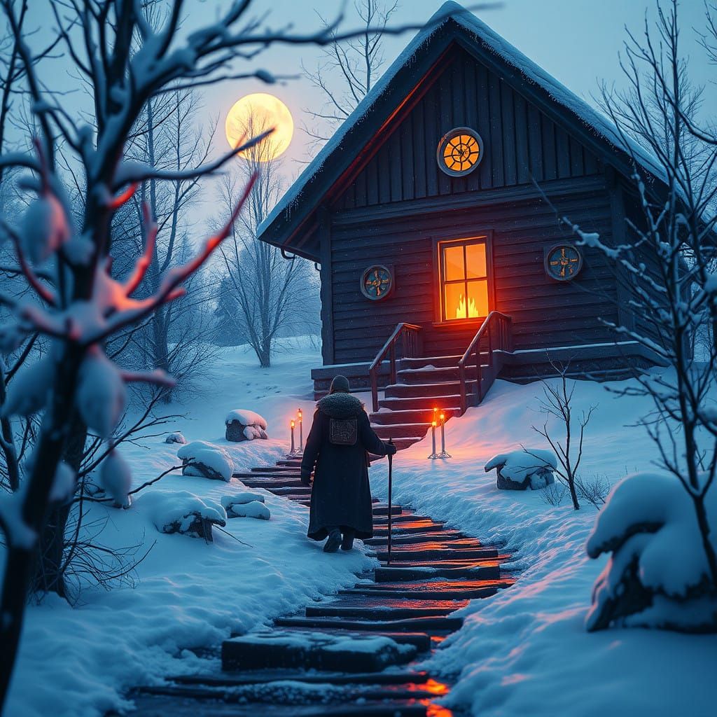 Chiaroscuro Winter Solstice Masterpiece in Encaustic Impasto