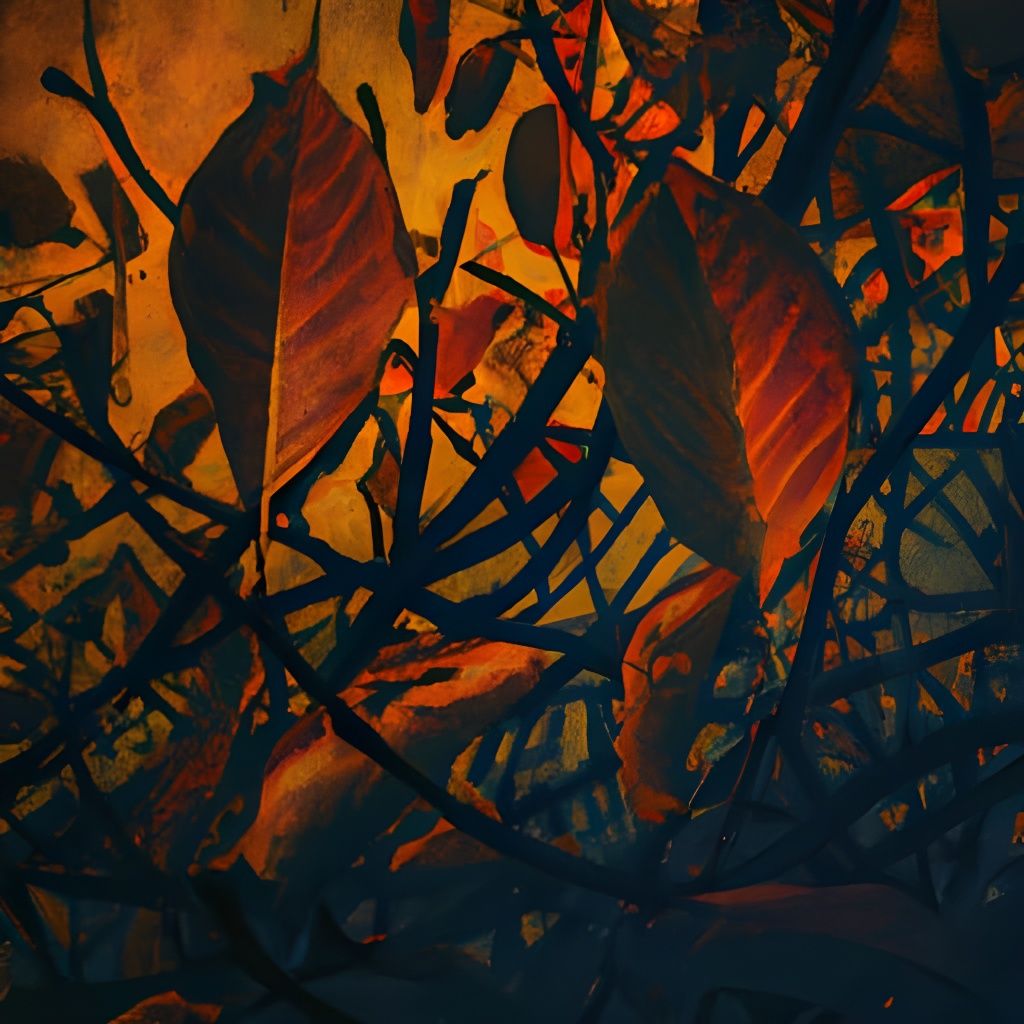 Epic Fall Leaves in Maximalist Digital Painting