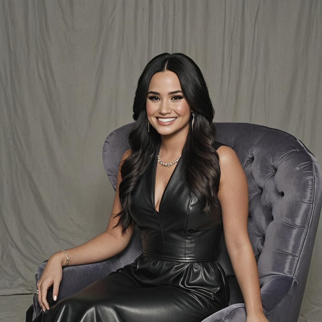 Stunning Portrait of Woman in Leather Dress