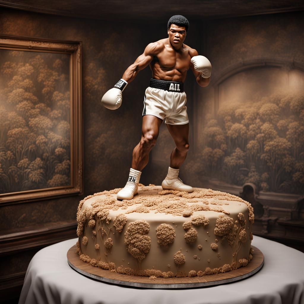 Epic Cake Sculpture of Muhammed Ali