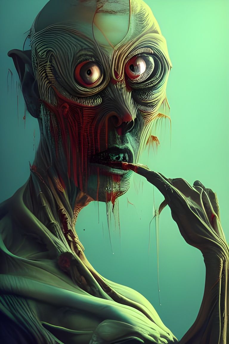 Menacing Steampunk Zombie Portrait in 8k