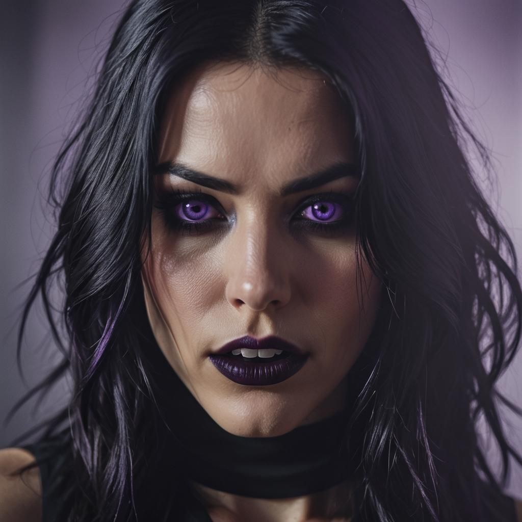 Dramatic Film Noir Portrait of a Girl with Piercing Eyes