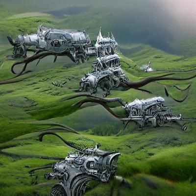 Detailed Matte Painting of Machine Elves