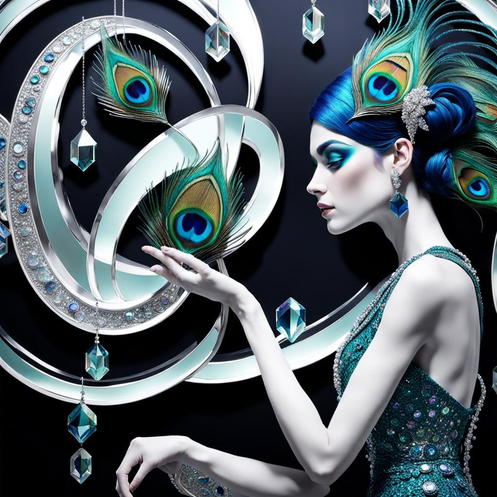 Iridescent Crystal Peacock Enchantment