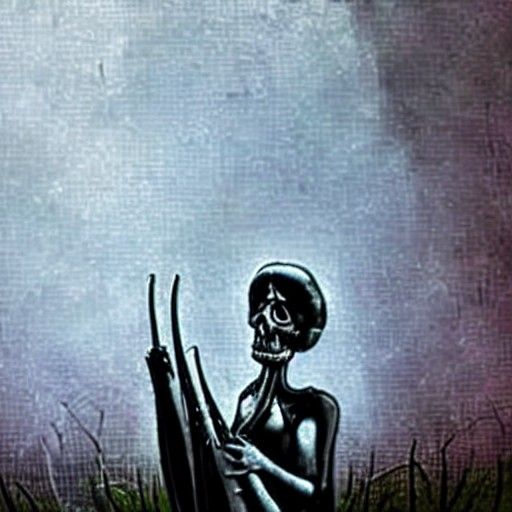 Eerie Bone Woman: A Minimalist Portrait