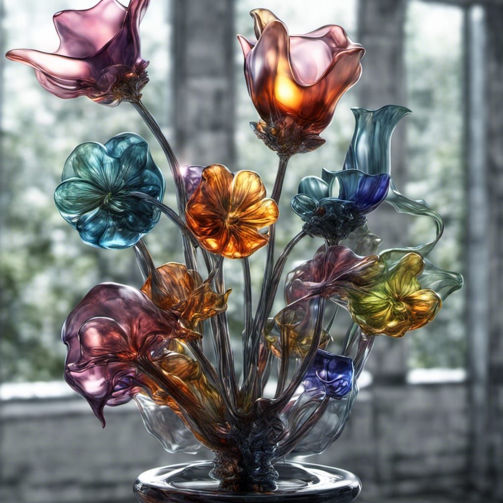 Glass Flower Garden in a Giger Style