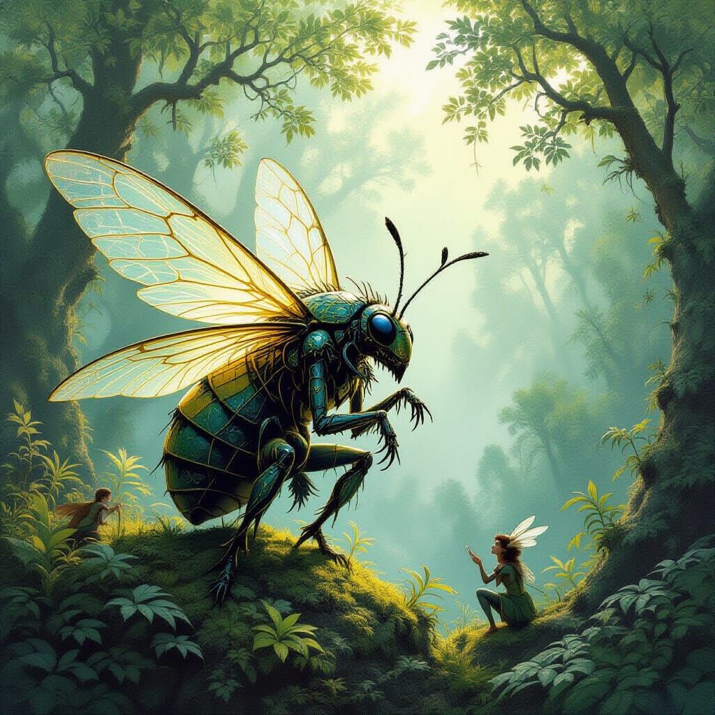 The Sylph-Weaver: Magical Insectoid Creature of Mana