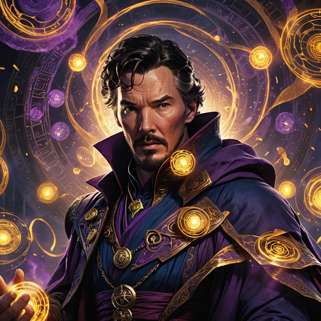 Doctor Strange Portrait in Dark Fantasy Style