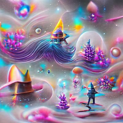 Whimsical Wizard in Cosmic Wonderland