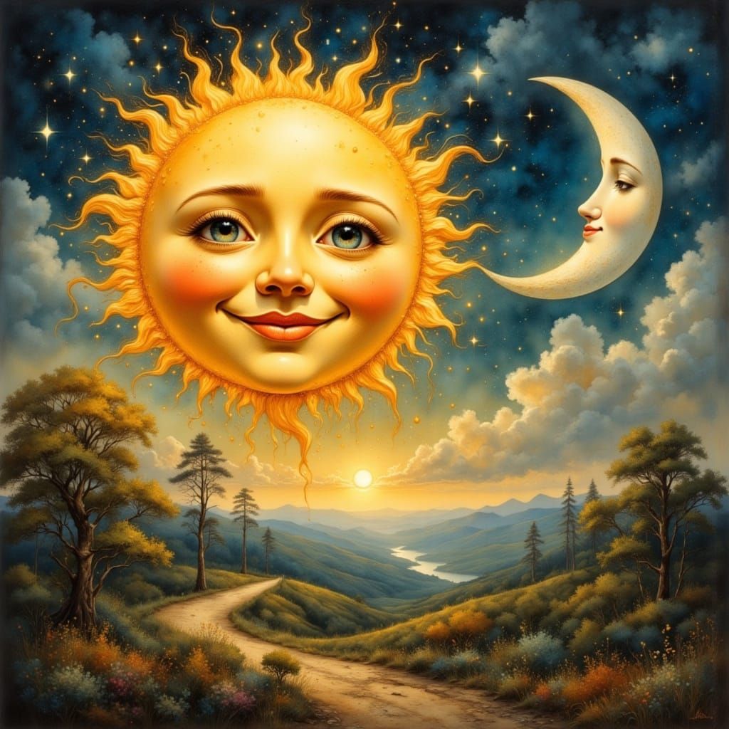 Sun and Moon, just hanging out