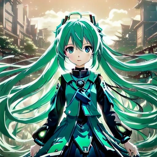 Hatsune Miku Wishes Happy Birthday in Vibrant Anime Style