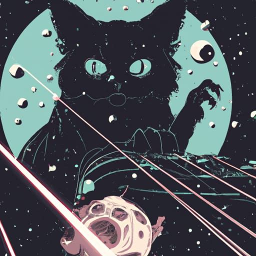 Cat Jedi in Space: Comic Book Art