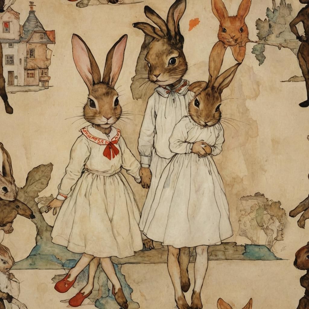 Surreal Rabbit in a Dreamlike World