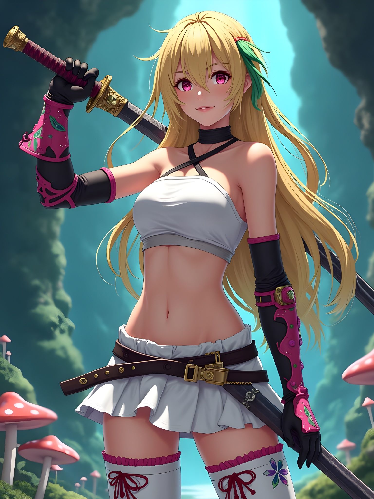 Fantasy Anime Woman with Samurai Sword