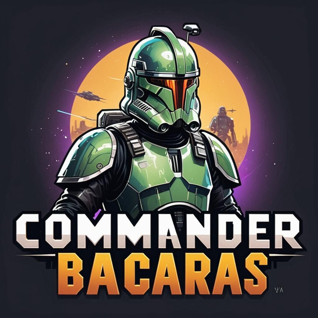 Commander Bacaras in Star Wars Attire: Neon-Lit Digital Art