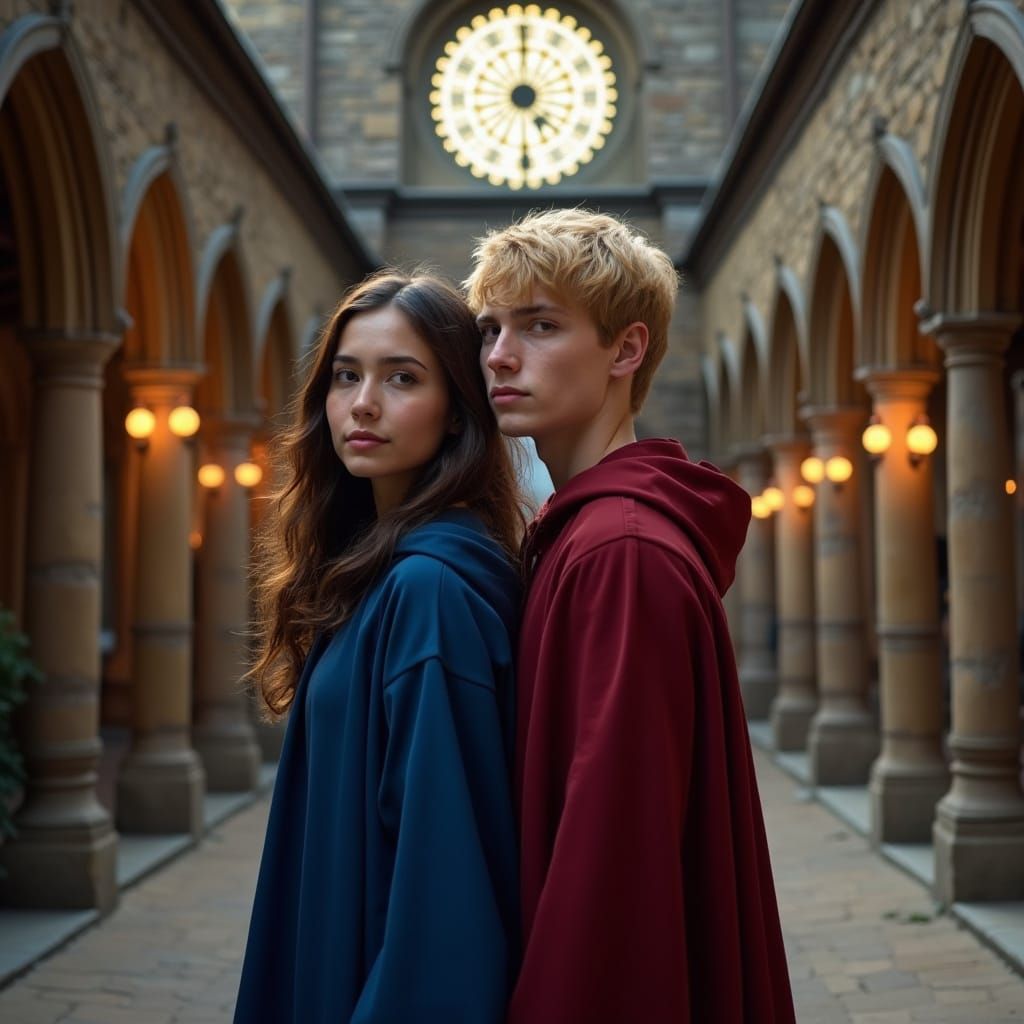 Hogwarts Couple in Clocktower Courtyard