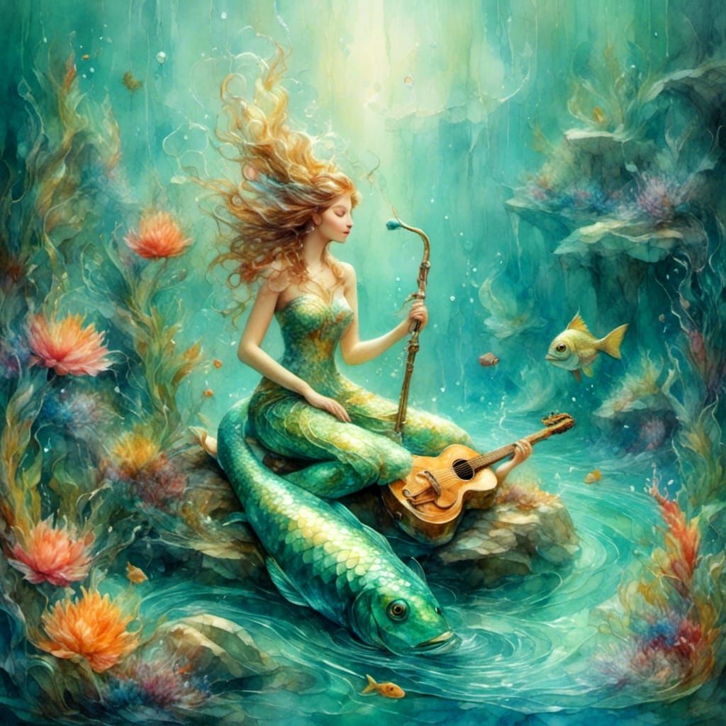 <lora:Fairytale Storys:1.0><lora:Fantasy and Water:1.0>merma...