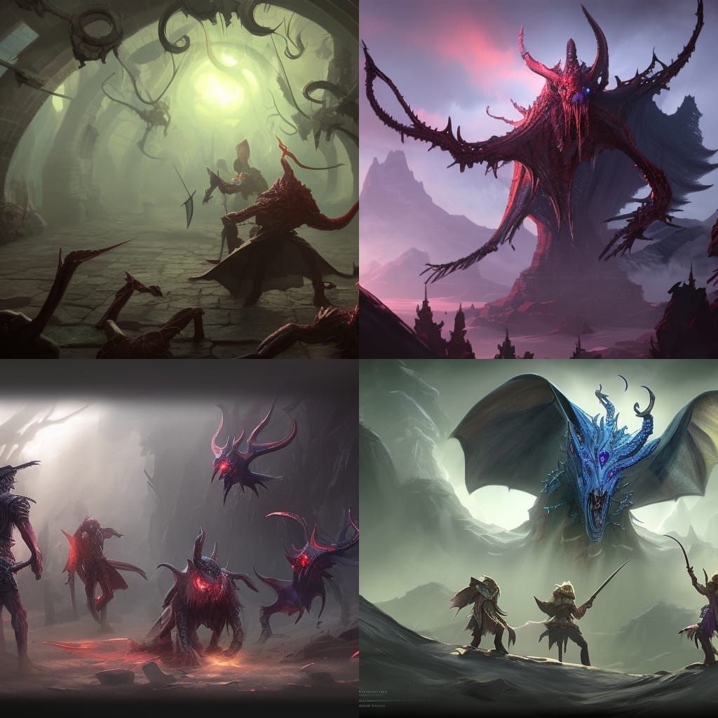 Eldritch Fantasy DND Group Concept Art