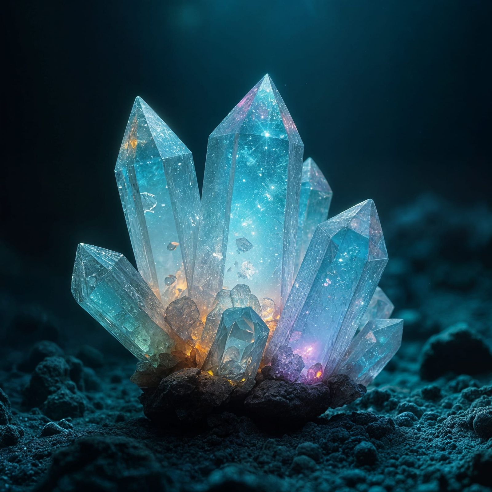 Iridescent Sea Crystals with Inner Light